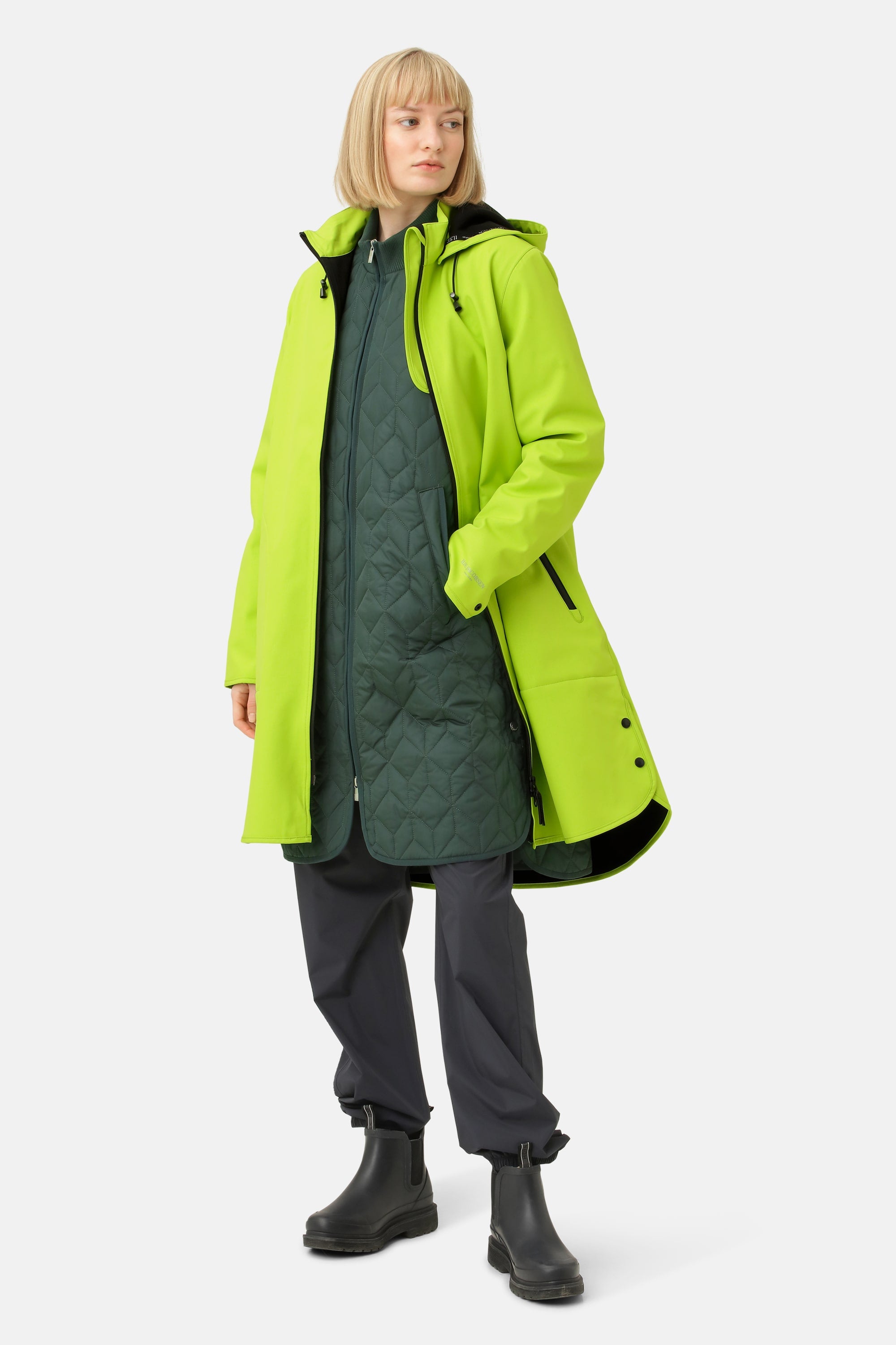 Softshell Regnjakke A-fasong - Lime Green